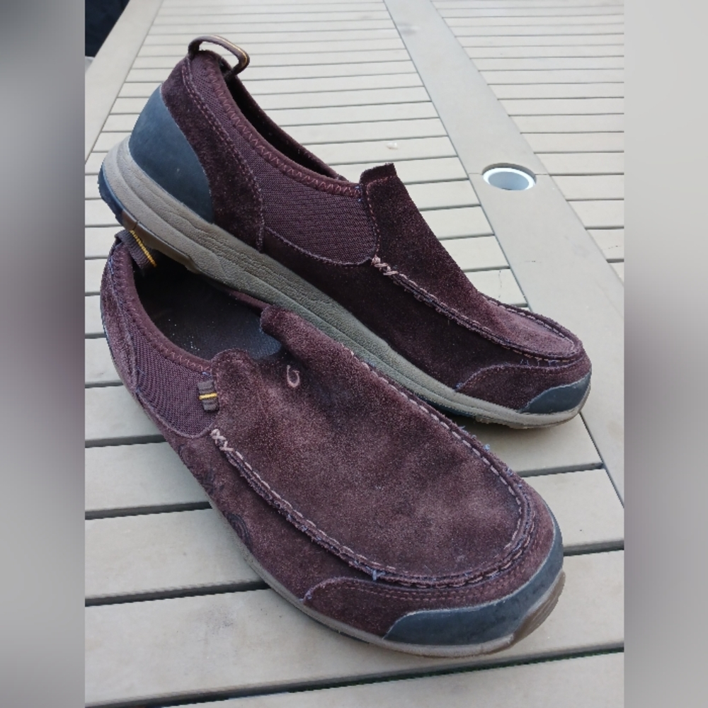 Olukai Kama Hele Men Slip on Shoe Brown Suede 13